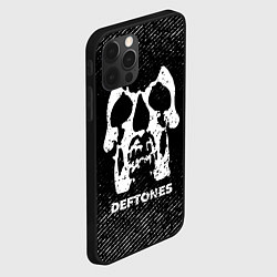 Чехол для iPhone 12 Pro Deftones с потертостями на темном фоне, цвет: 3D-черный — фото 2