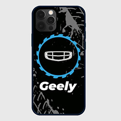 Чехол для iPhone 12 Pro Geely в стиле Top Gear со следами шин на фоне, цвет: 3D-черный