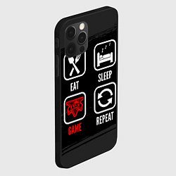 Чехол для iPhone 12 Pro Eat, sleep, GTA, repeat, цвет: 3D-черный — фото 2