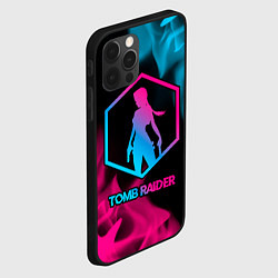 Чехол для iPhone 12 Pro Tomb Raider - neon gradient, цвет: 3D-черный — фото 2
