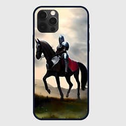 Чехол для iPhone 12 Pro Воин рыцарь на лошади, цвет: 3D-черный