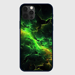 Чехол для iPhone 12 Pro Зеленая молния, цвет: 3D-черный