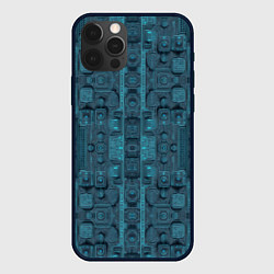 Чехол для iPhone 12 Pro Паттерн микросхема, цвет: 3D-черный