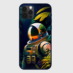 Чехол для iPhone 12 Pro Космонавт в зарослях, цвет: 3D-черный