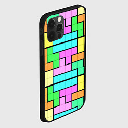 Чехол для iPhone 12 Pro Стена из блоков тетриса, цвет: 3D-черный — фото 2