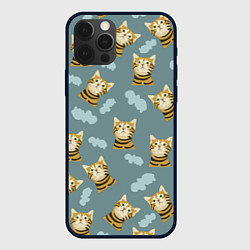 Чехол для iPhone 12 Pro Кот в облоках, цвет: 3D-черный