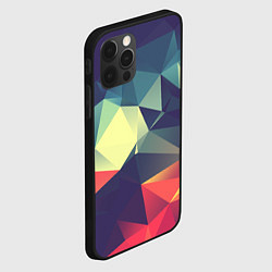 Чехол для iPhone 12 Pro Разноцветный полигональный узор, цвет: 3D-черный — фото 2
