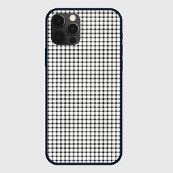 Чехол для iPhone 12 Pro Мелкая серая клетка, цвет: 3D-черный