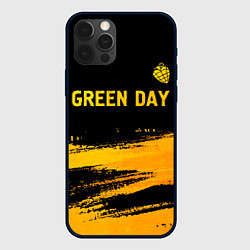 Чехол iPhone 12 Pro Green Day - gold gradient: символ сверху