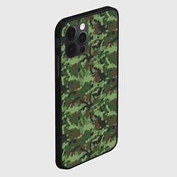 Чехол для iPhone 12 Pro Камуфляж зелёный, цвет: 3D-черный — фото 2