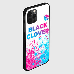 Чехол для iPhone 12 Pro Black Clover neon gradient style: символ сверху, цвет: 3D-черный — фото 2