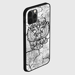 Чехол для iPhone 12 Pro Герб РФ - потресканная земля, цвет: 3D-черный — фото 2