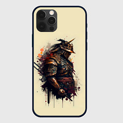 Чехол для iPhone 12 Pro Самурай с двумя мечами - нейросеть, цвет: 3D-черный