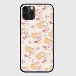 Чехол iPhone 12 Pro Силуэт лица - абстракция