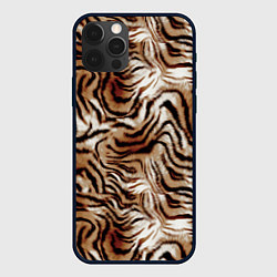 Чехол для iPhone 12 Pro Меховая шкура тигра, цвет: 3D-черный