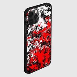 Чехол для iPhone 12 Pro Красная и белая краска, цвет: 3D-черный — фото 2
