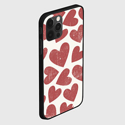 Чехол для iPhone 12 Pro Hearts, цвет: 3D-черный — фото 2