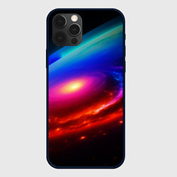 Чехол для iPhone 12 Pro Неоновая галактика, цвет: 3D-черный