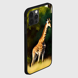 Чехол для iPhone 12 Pro Жираф на фоне деревьев, цвет: 3D-черный — фото 2