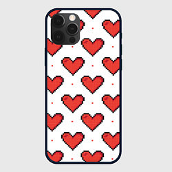 Чехол для iPhone 12 Pro Pixel heart, цвет: 3D-черный