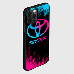 Чехол для iPhone 12 Pro Toyota - neon gradient, цвет: 3D-черный — фото 2