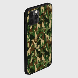 Чехол для iPhone 12 Pro Камуфляж с жирафами, цвет: 3D-черный — фото 2