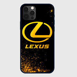 Чехол для iPhone 12 Pro Lexus - gold gradient, цвет: 3D-черный