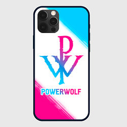 Чехол для iPhone 12 Pro Powerwolf neon gradient style, цвет: 3D-черный