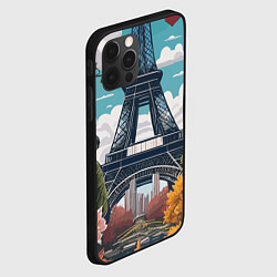 Чехол для iPhone 12 Pro Эйфелева башня в цветах, цвет: 3D-черный — фото 2