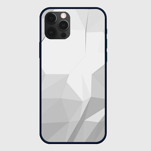 Чехол iPhone 12 Pro Серый ромбово угольный паттерн / 3D-Черный – фото 1