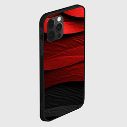 Чехол для iPhone 12 Pro Шероховатая красно-черная текстура, цвет: 3D-черный — фото 2