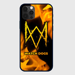 Чехол для iPhone 12 Pro Watch Dogs - gold gradient, цвет: 3D-черный
