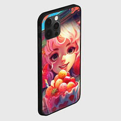 Чехол для iPhone 12 Pro Милая девушка с коктейлем, цвет: 3D-черный — фото 2