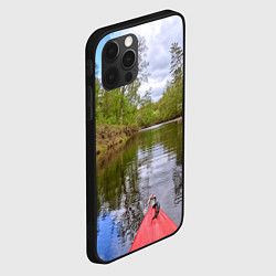 Чехол для iPhone 12 Pro Красная байдарка, цвет: 3D-черный — фото 2