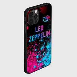 Чехол для iPhone 12 Pro Led Zeppelin - neon gradient: символ сверху, цвет: 3D-черный — фото 2