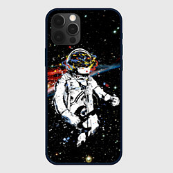 Чехол для iPhone 12 Pro Космонавт играет рок на гитаре, цвет: 3D-черный