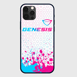 Чехол для iPhone 12 Pro Genesis neon gradient style: символ сверху, цвет: 3D-черный