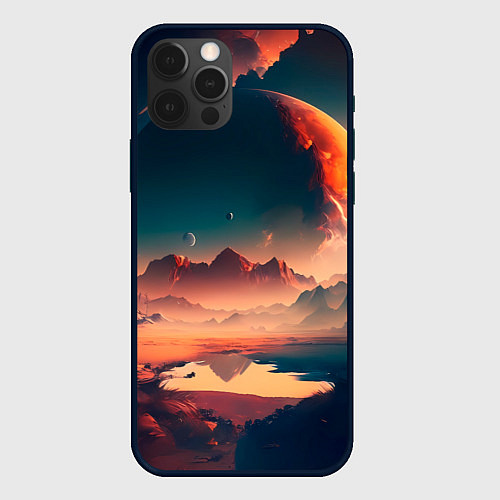 Чехол iPhone 12 Pro Неизвестная планета / 3D-Черный – фото 1