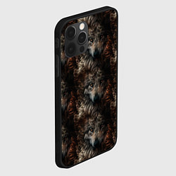 Чехол для iPhone 12 Pro Волки паттерн, цвет: 3D-черный — фото 2