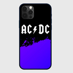 Чехол для iPhone 12 Pro AC DC purple grunge, цвет: 3D-черный