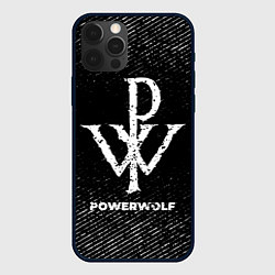 Чехол для iPhone 12 Pro Powerwolf с потертостями на темном фоне, цвет: 3D-черный