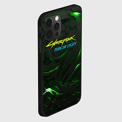 Чехол для iPhone 12 Pro Cyberpunk 2077 phantom liberty green, цвет: 3D-черный — фото 2