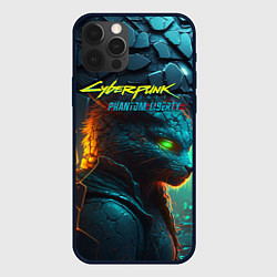 Чехол для iPhone 12 Pro Сyberpunk 2077 phantom liberty cat, цвет: 3D-черный