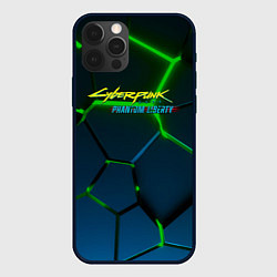 Чехол для iPhone 12 Pro Cyberpunk 2077 phantom liberty green neon, цвет: 3D-черный