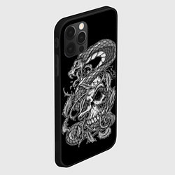 Чехол для iPhone 12 Pro Cobra and skull, цвет: 3D-черный — фото 2