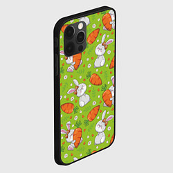 Чехол для iPhone 12 Pro Летние зайчики, цвет: 3D-черный — фото 2