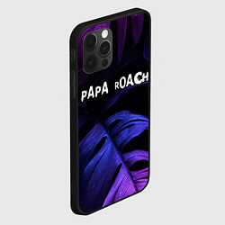 Чехол для iPhone 12 Pro Papa Roach neon monstera, цвет: 3D-черный — фото 2