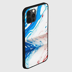 Чехол для iPhone 12 Pro Белые синие красные брызги, цвет: 3D-черный — фото 2