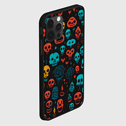 Чехол для iPhone 12 Pro Skull party, цвет: 3D-черный — фото 2