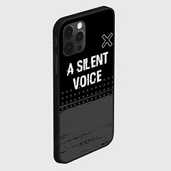 Чехол для iPhone 12 Pro A Silent Voice glitch на темном фоне: символ сверх, цвет: 3D-черный — фото 2